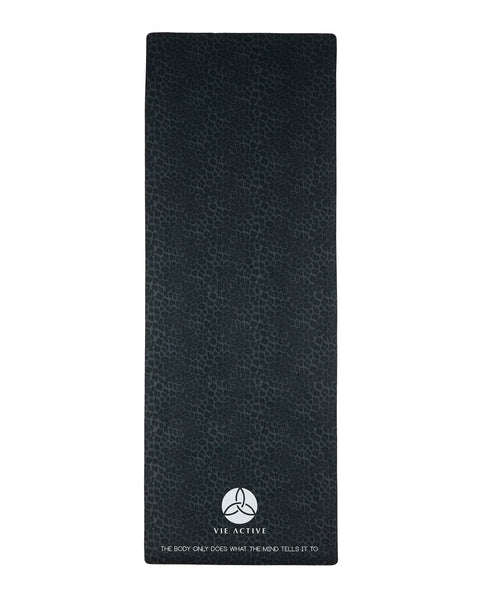 Vie Active Black Leopard Yoga Mat